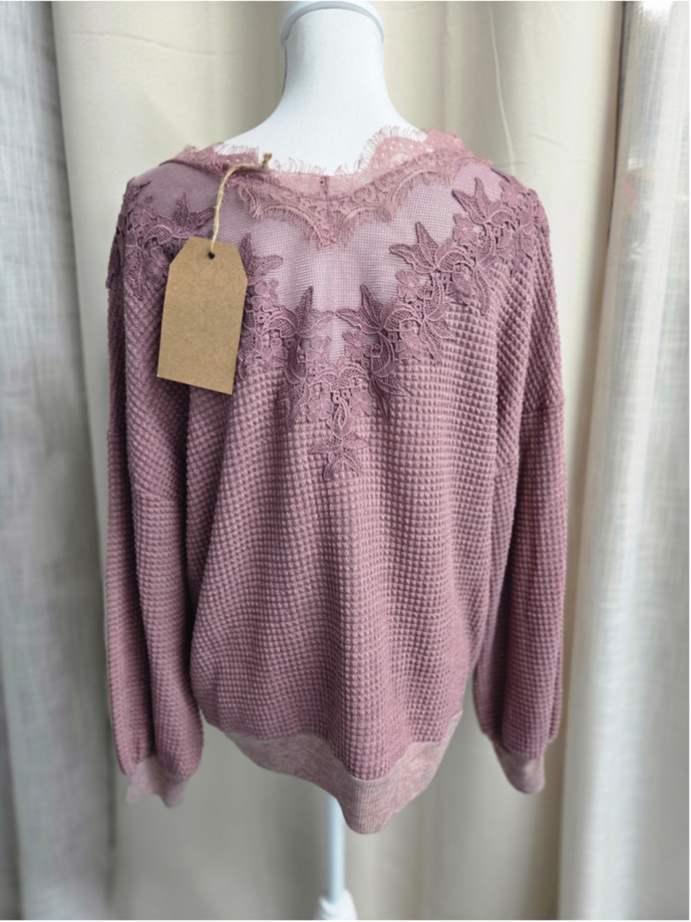 NWT Listicle Dusty Rose Sweater Feminine Boho Cottagecore Cozy Romantic Size S - Picture 2 of 6